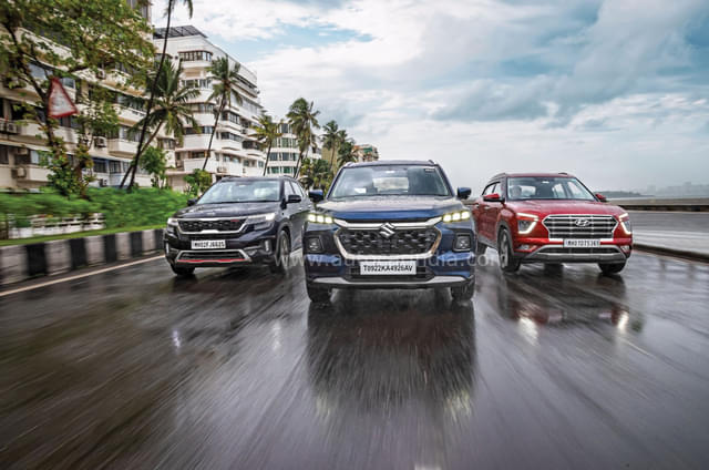 Grand Vitara hybrid vs Creta petrol vs Seltos diesel comp...