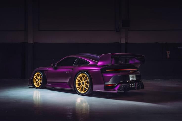 RML GT Hypercar in purple, rear left in a studio RML GT Hypercar in purple, rear left in a studio